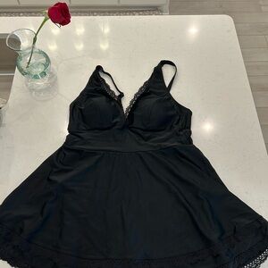 Torrid Black Lace Trim One Piece